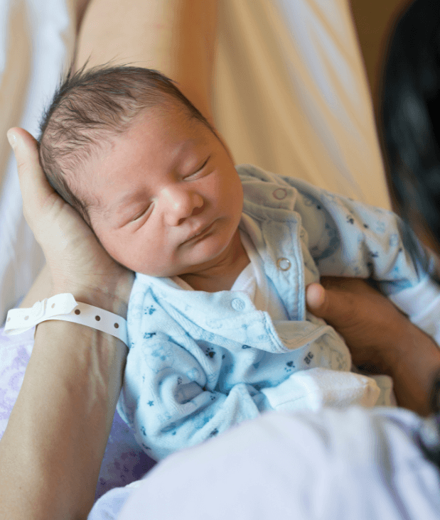 Newborn sleeping at hospital