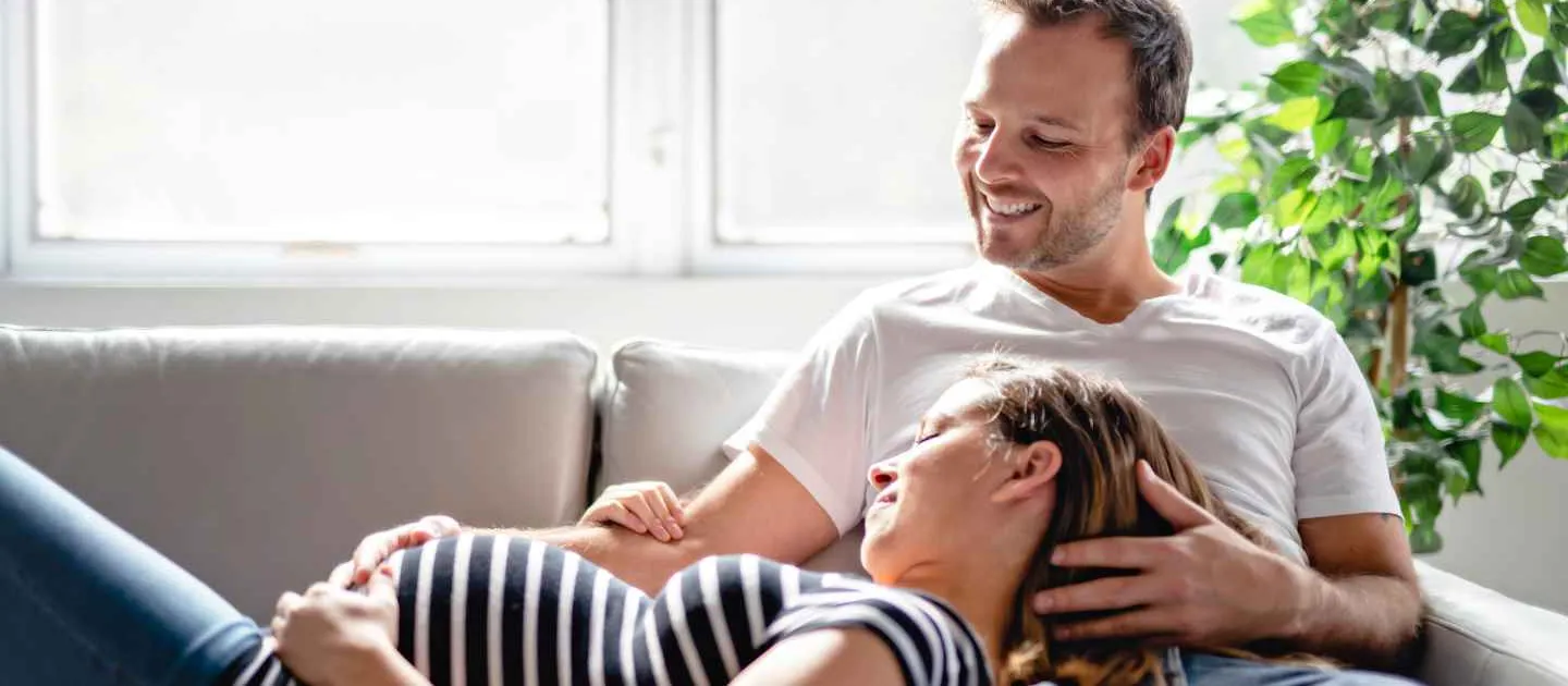 Mom and Dad Happy on Couch